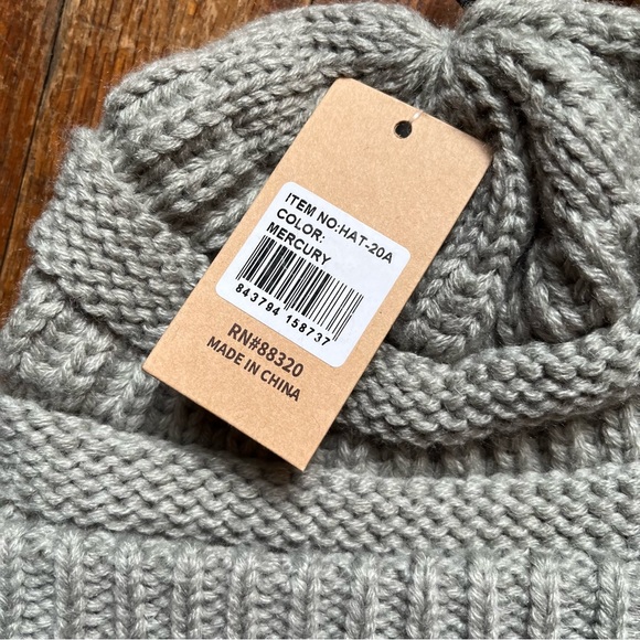 CC Grey Knit Beanie - Picture 4 of 4